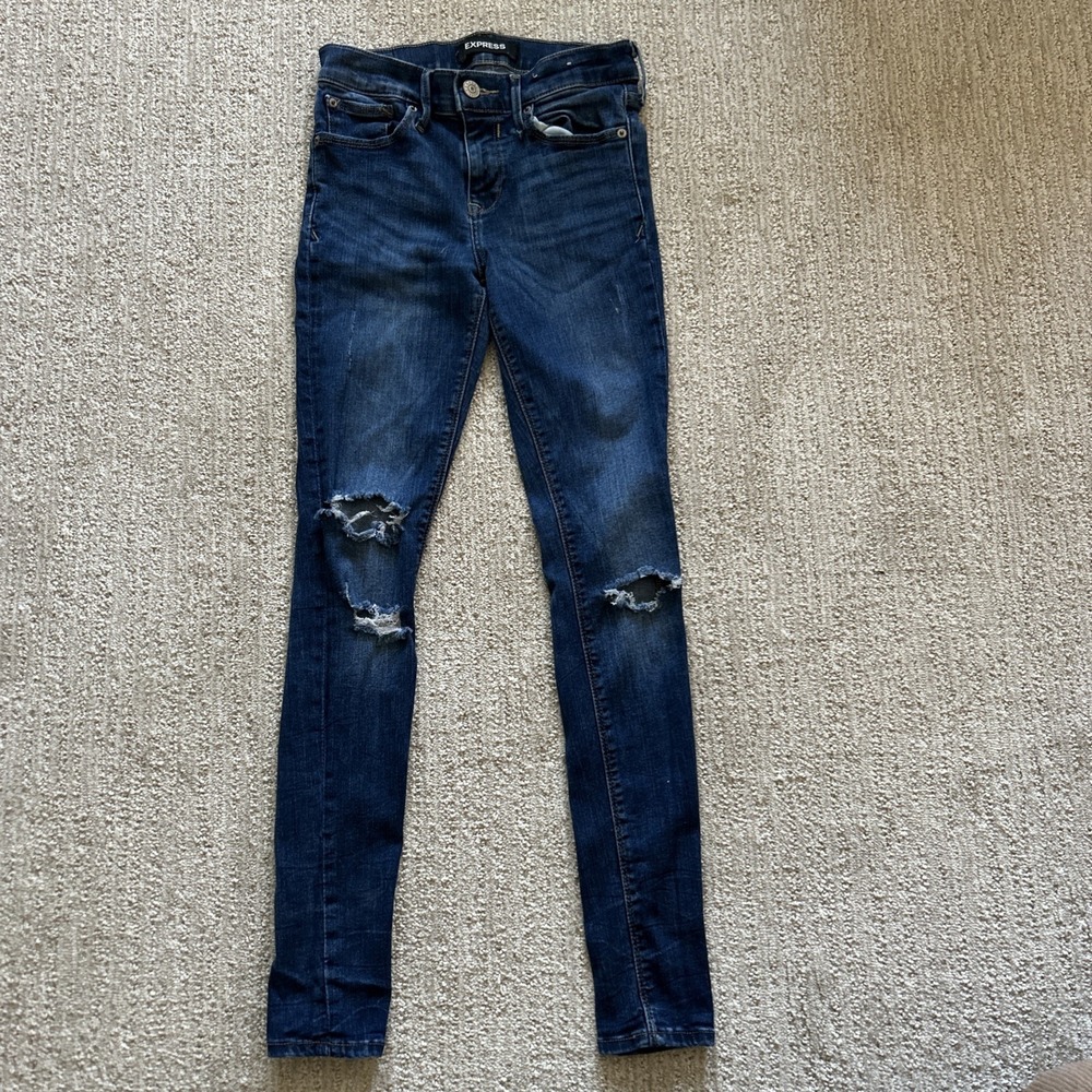 Express Legging Mid Rise Stretch 2R/2R Womens Blue Jeans Very Good Cond.